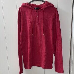 Simons organic cotton Deep Red Hooded Sweatshirt
